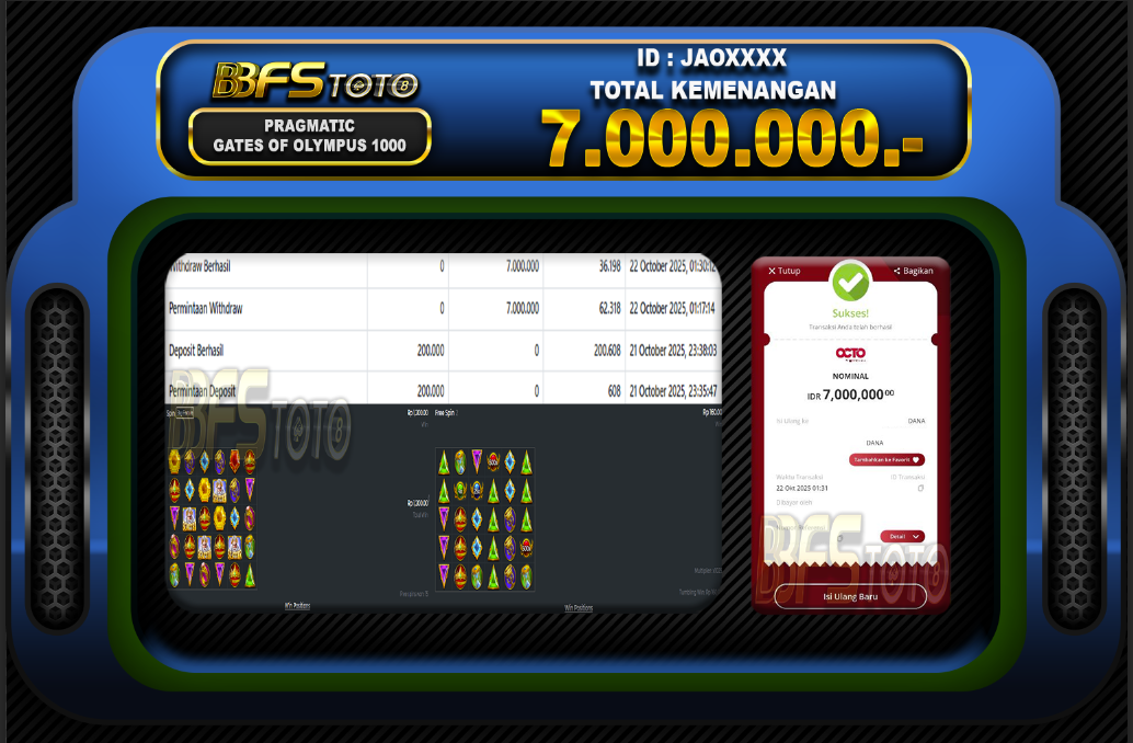 GATES OF OLYMPUS 1000 – BUKTI JACKPOT SLOT BBFSTOTO