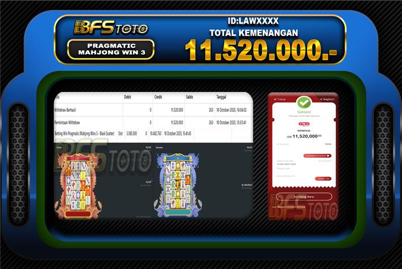 MAHJONG WINS 3 – BLACK SCATTER – BUKTI JACKPOT BBFSTOTO