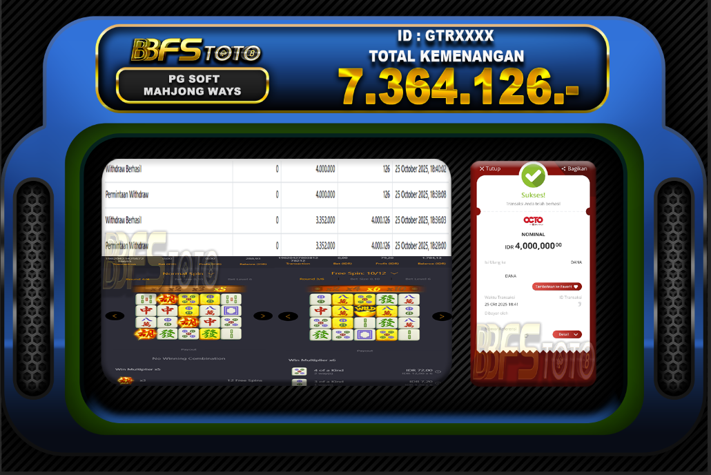 MAHJONG WAYS – BUKTI JACKPOT SLOT BBFSTOTO