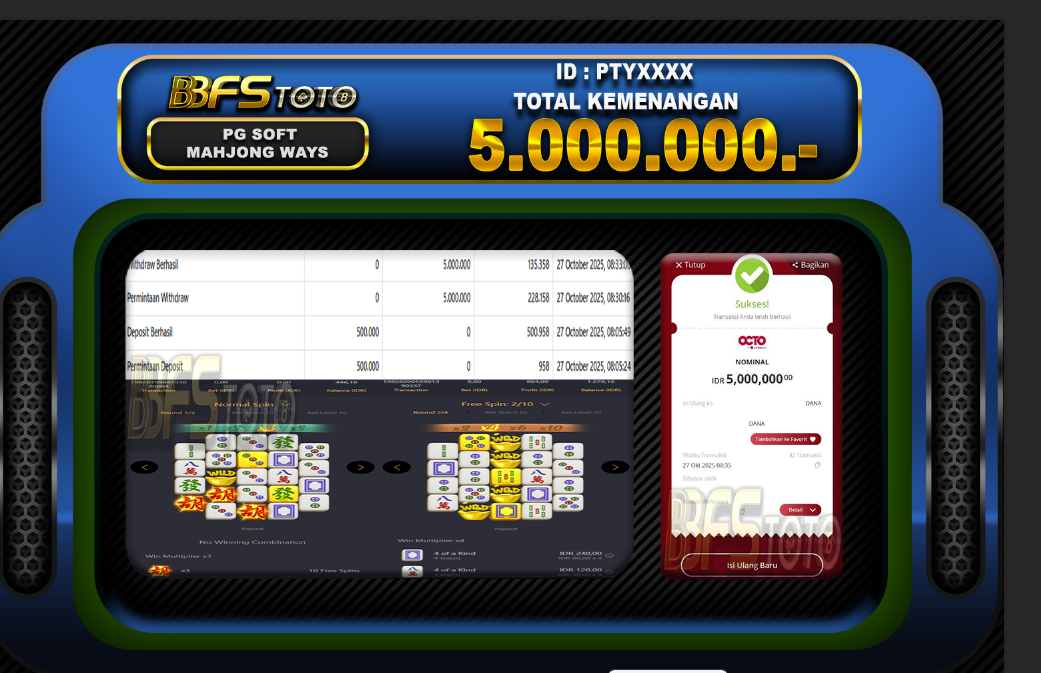 MAHJONG WAYS 2 – BUKTI JACKPOT SLOT BBFSTOTO