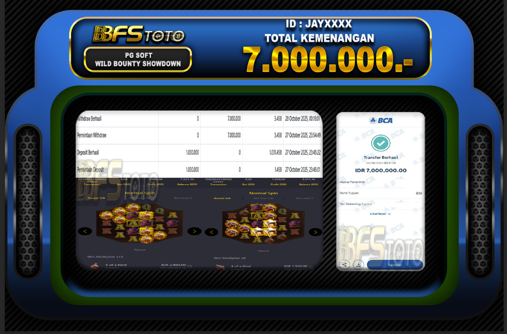 WILD BOUNTY SHOWDOWN – BUKTI JACKPOT BBFSTOTO