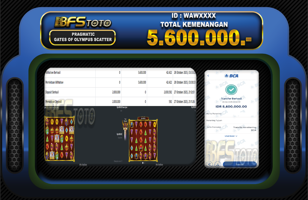 GATES OF OLYMPUS SUPER SCATTER- BUKTI JACKPOT BBFSTOTO