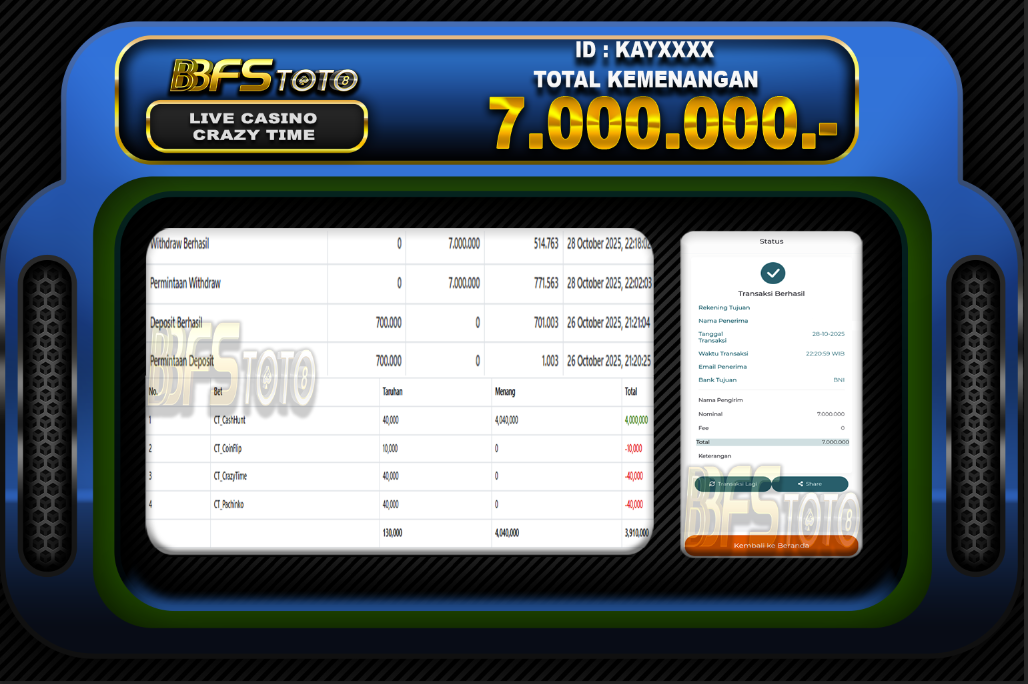 CRAZY TIME – BUKTI JACKPOT SLOT BBFSTOTO