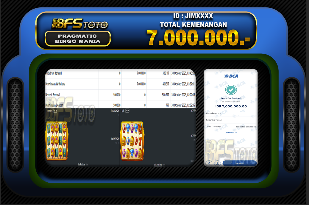 BINGO MANIA – BUKTI JACKPOT SLOT BBFSTOTO