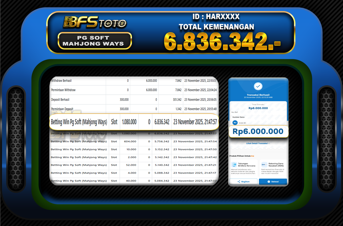 MAHJONG WAYS – BUKTI JACKPOT SLOT BBFSTOTO