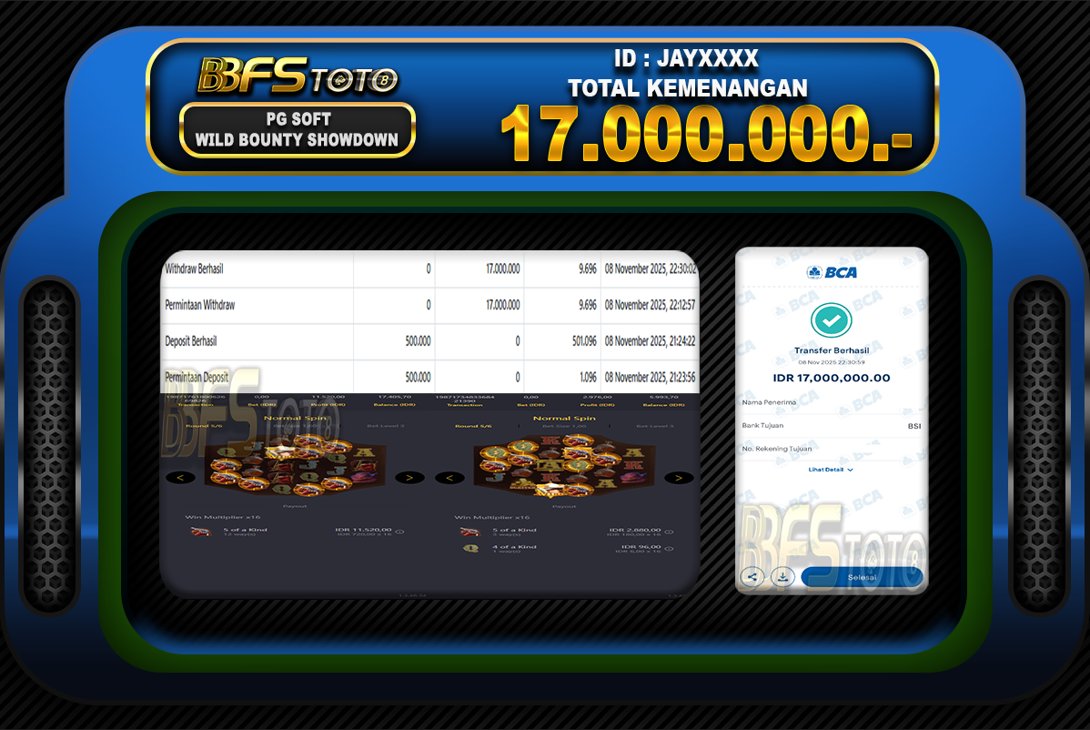 WILD BOUNTY SHOWDOWN – BUKTI JACKPOT BBFSTOTO