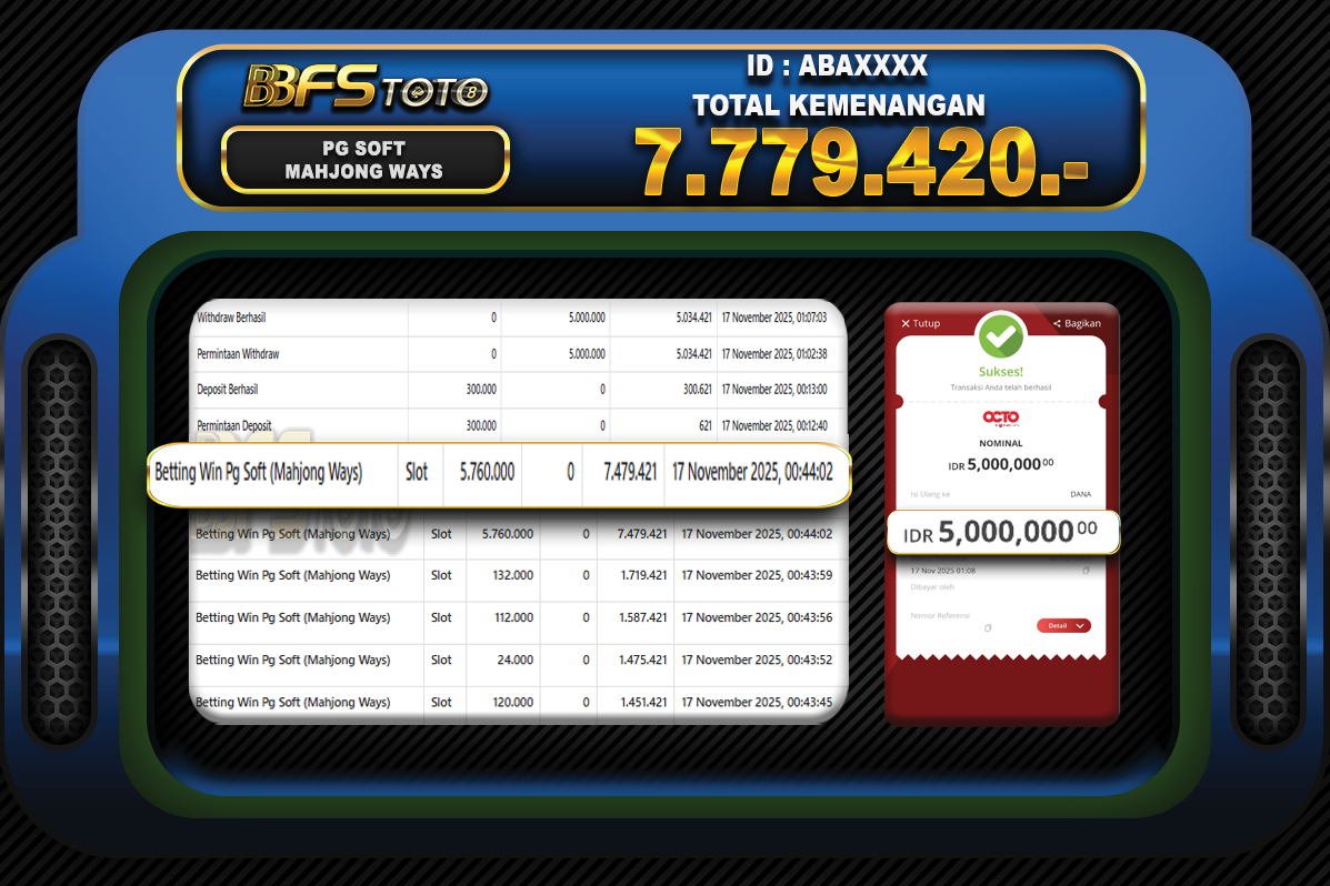 MAHJONG WAYS – BUKTI JACKPOT SLOT BBFSTOTO