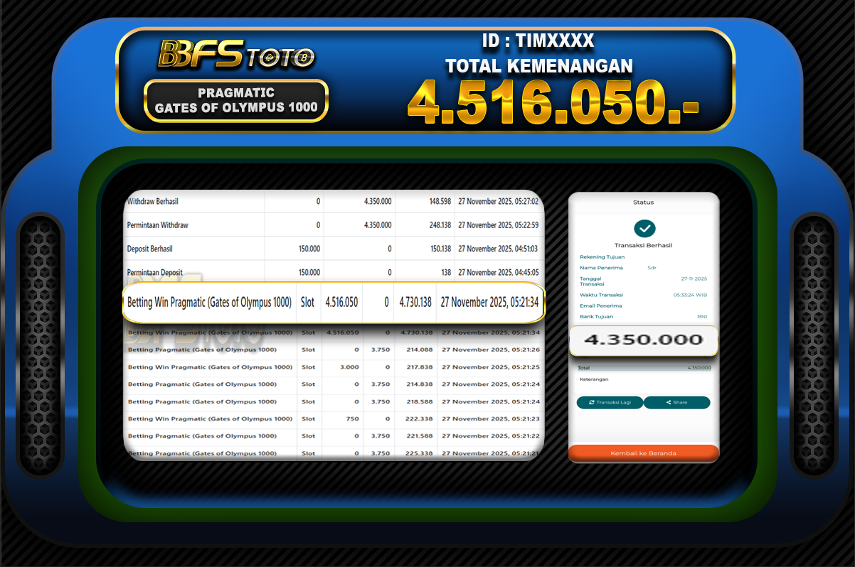 GATES OF OLYMPUS 1000 – BUKTI JACKPOT SLOT BBFSTOTO