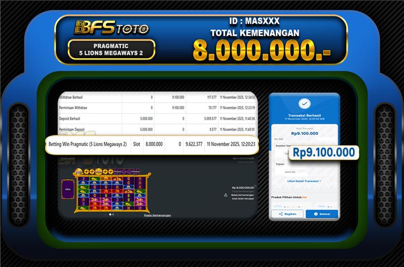 5 LIONS MEGAWAYS 2 – BUKTI JACKPOT BBFSTOTO