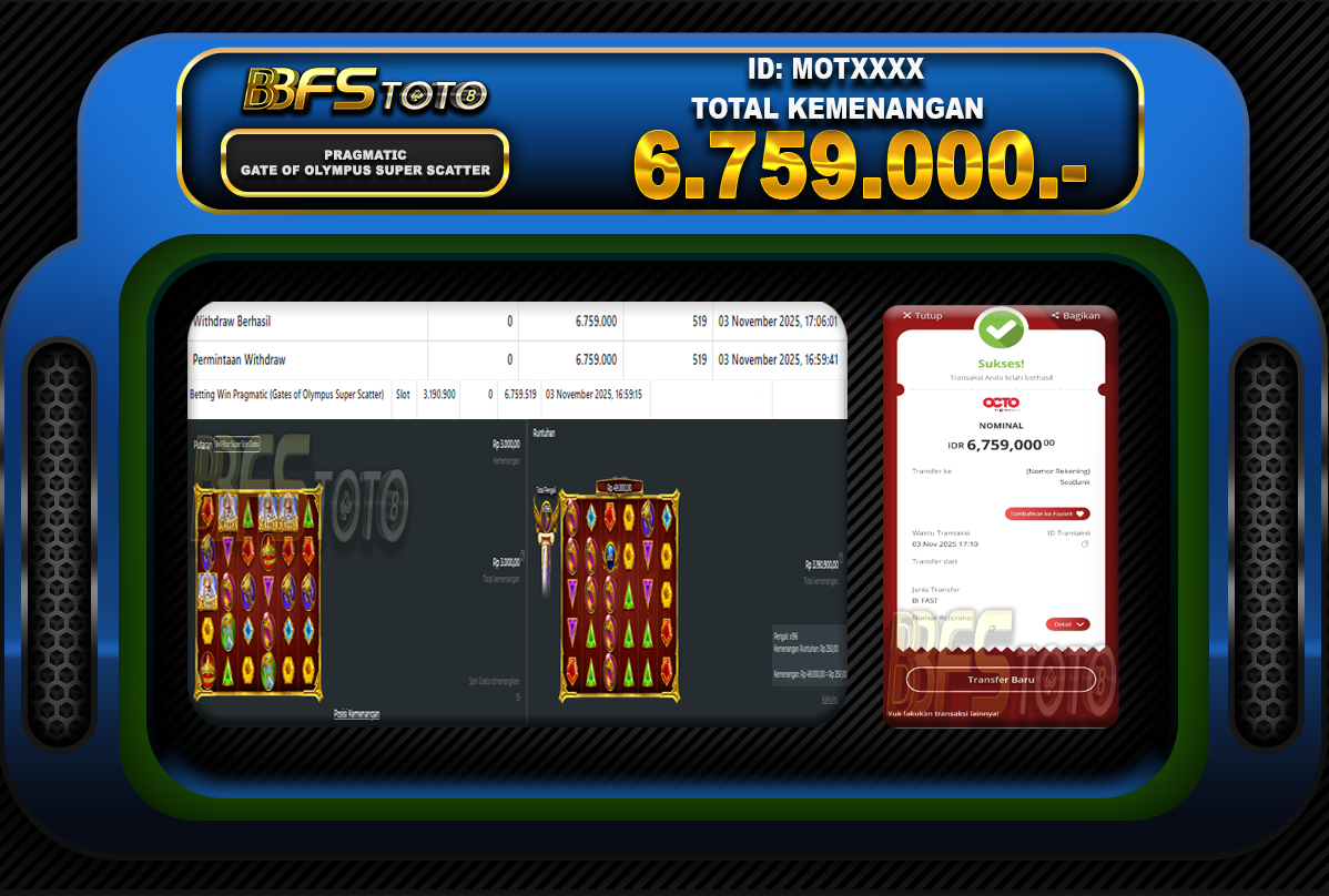 GATES OF OLYMPUS SUPER SCATTER- BUKTI JACKPOT BBFSTOTO