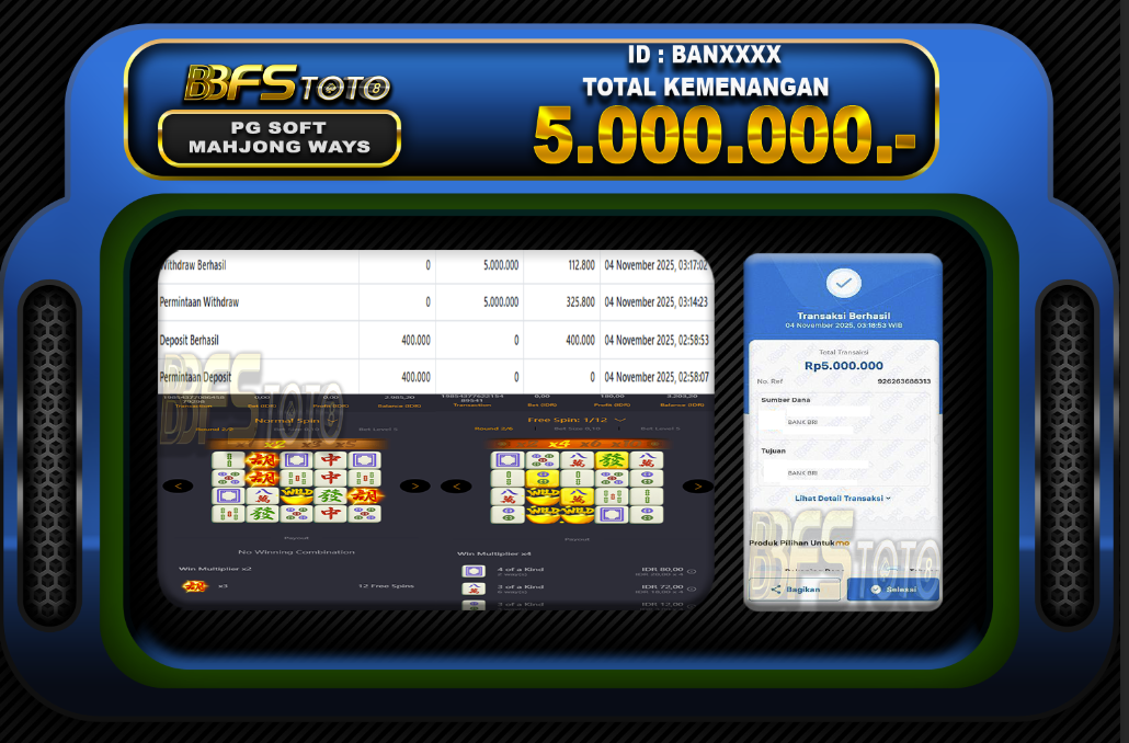 MAHJONG WAYS – BUKTI JACKPOT SLOT BBFSTOTO