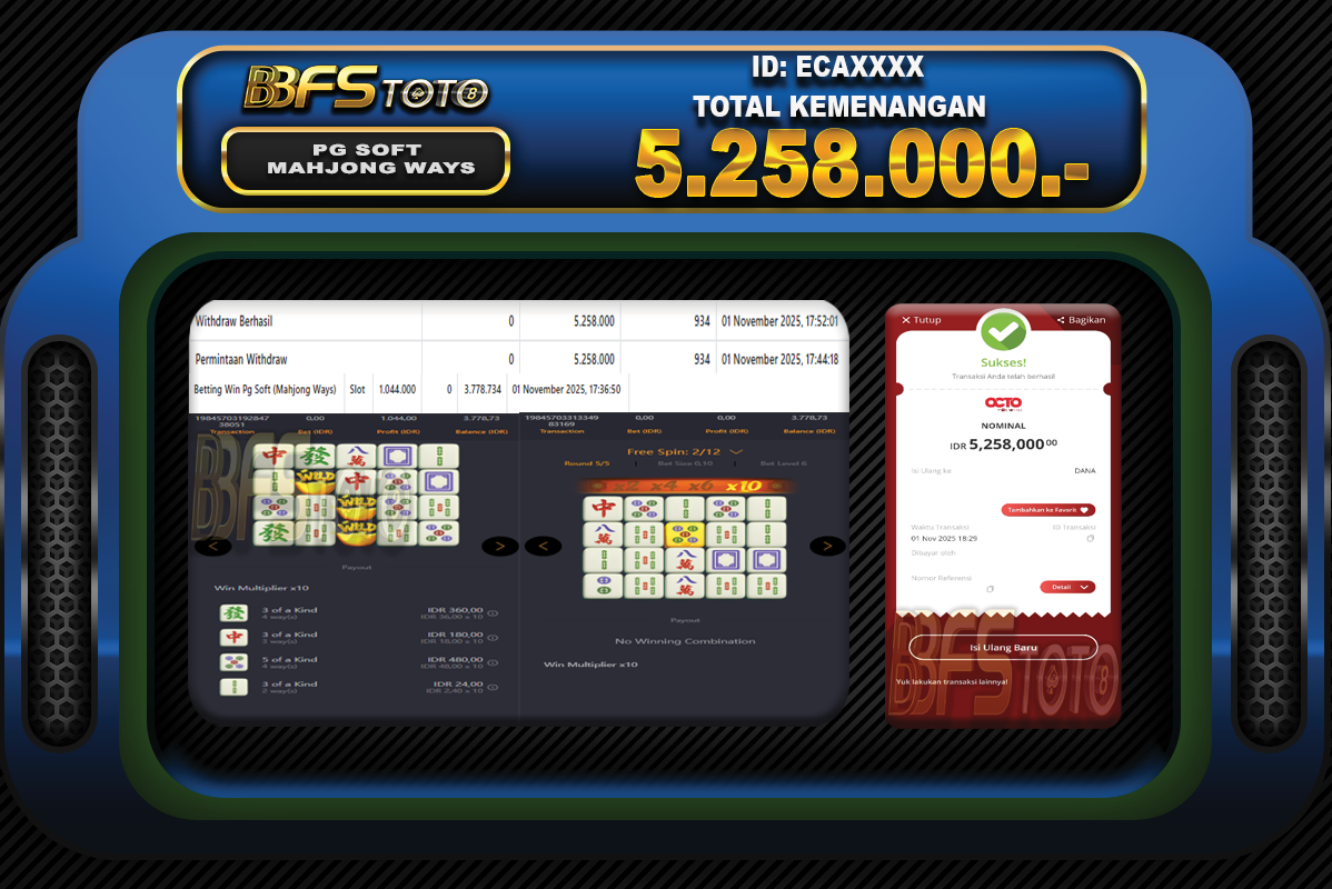 MAHJONG WAYS – BUKTI JACKPOT SLOT BBFSTOTO