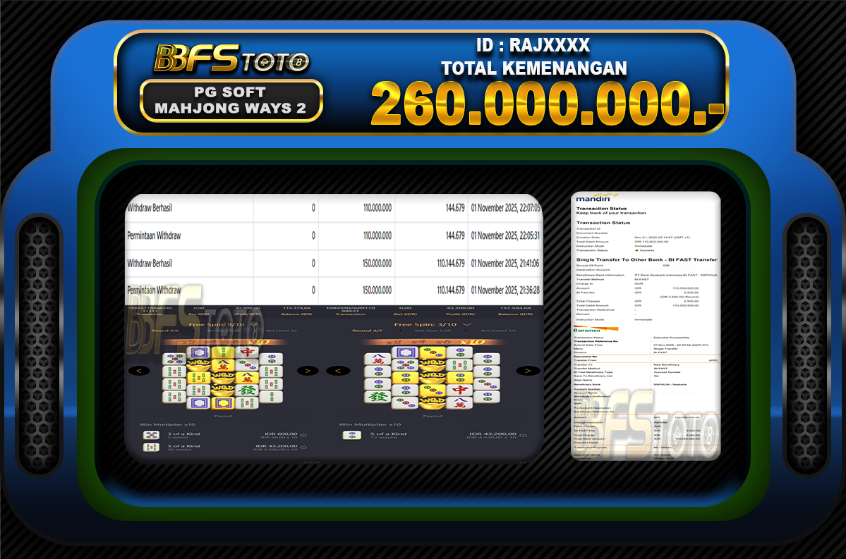 MAHJONG WAYS 2 – BUKTI JACKPOT SLOT BBFSTOTO