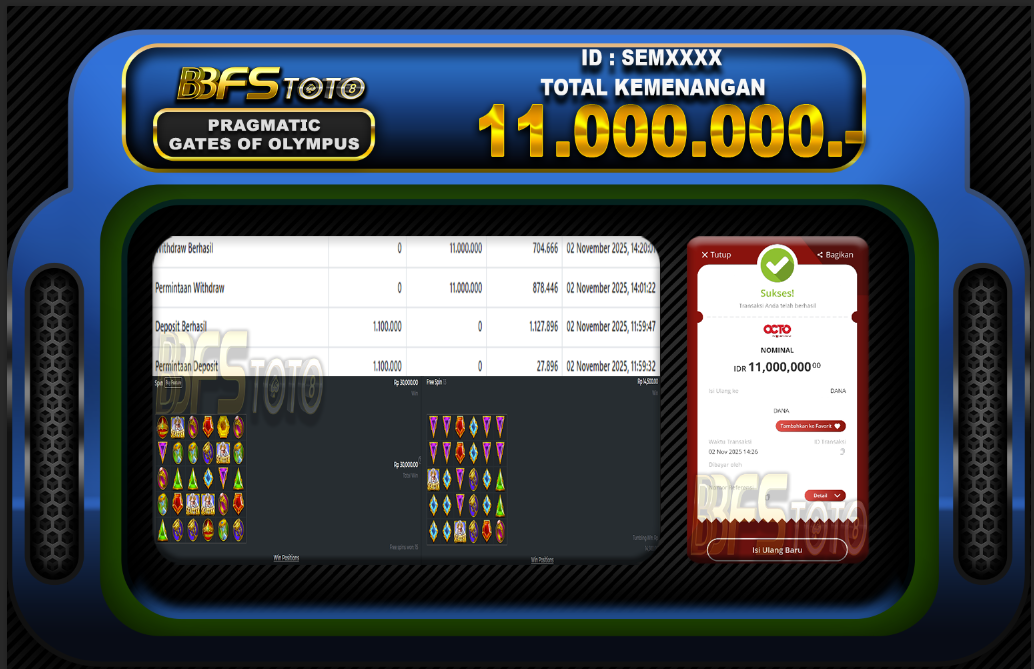 GATES OF OLYMPUS – BUKTI JACKPOT BBFSTOTO