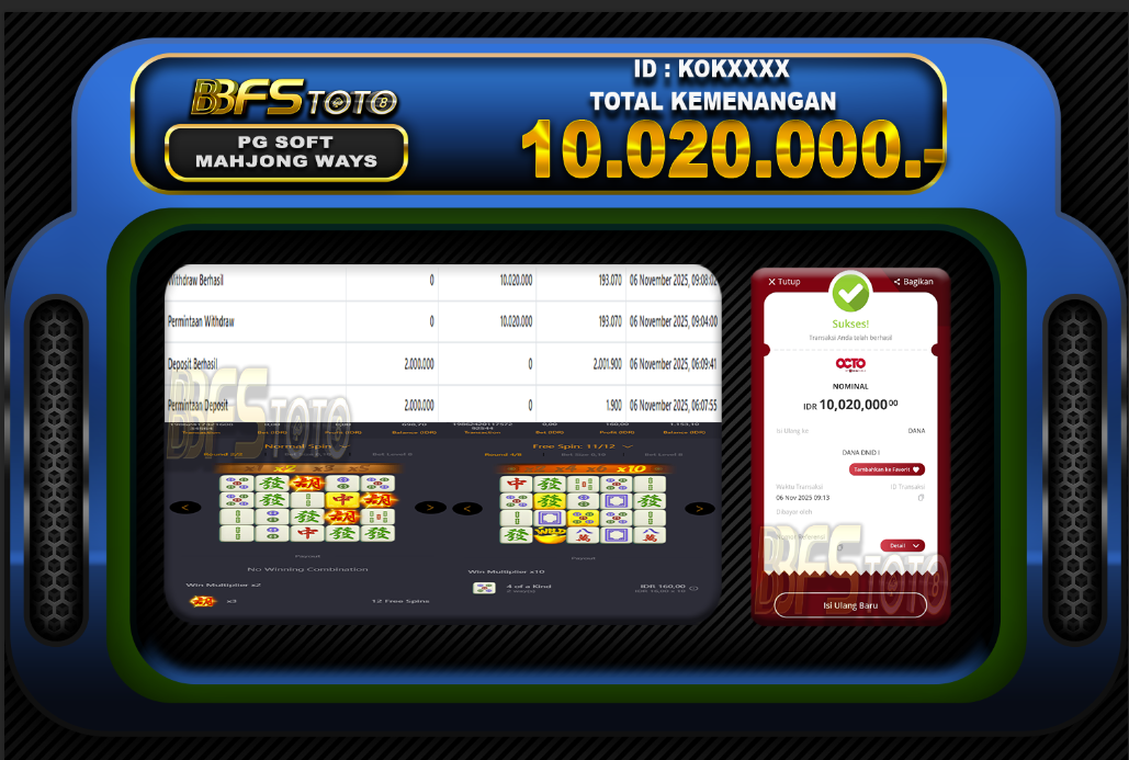 MAHJONG WAYS – BUKTI JACKPOT SLOT BBFSTOTO