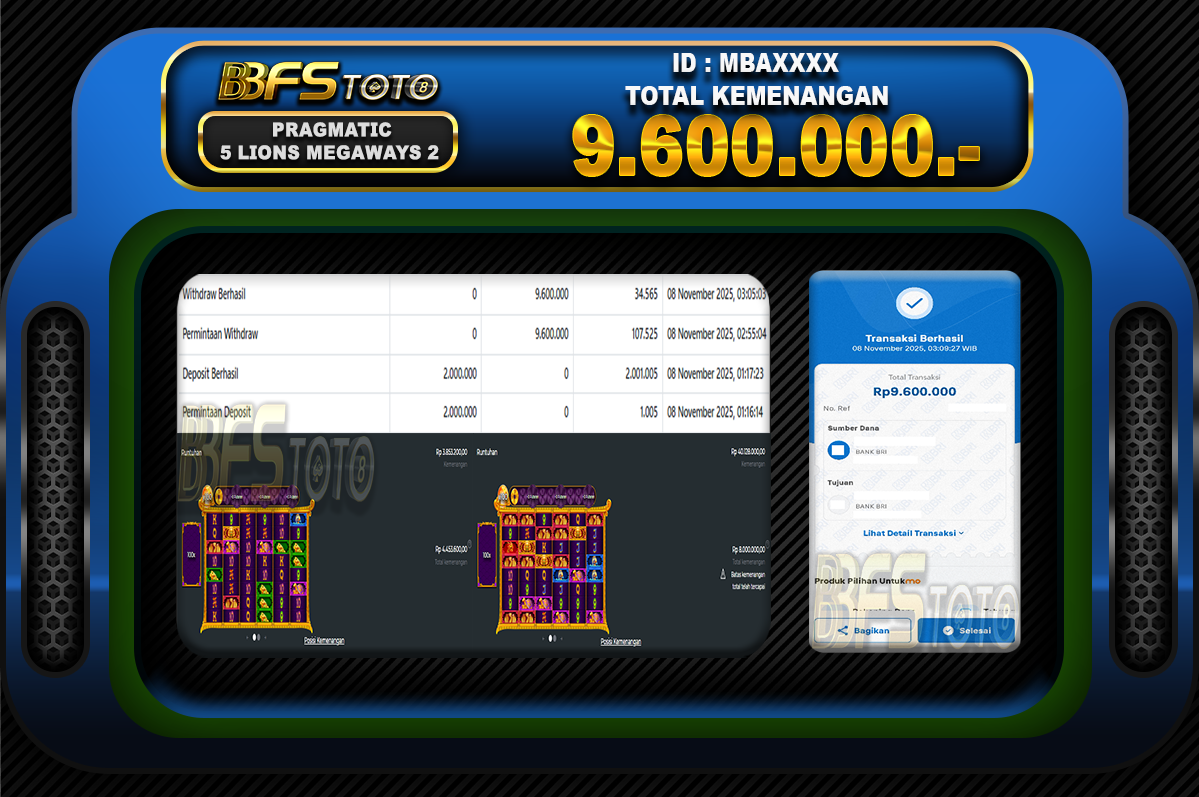 5 LIONS MEGAWAYS 2 – BUKTI JACKPOT BBFSTOTO