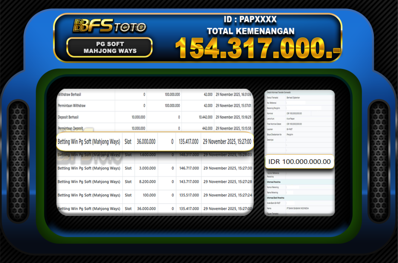 MAHJONG WAYS – BUKTI JACKPOT SLOT BBFSTOTO