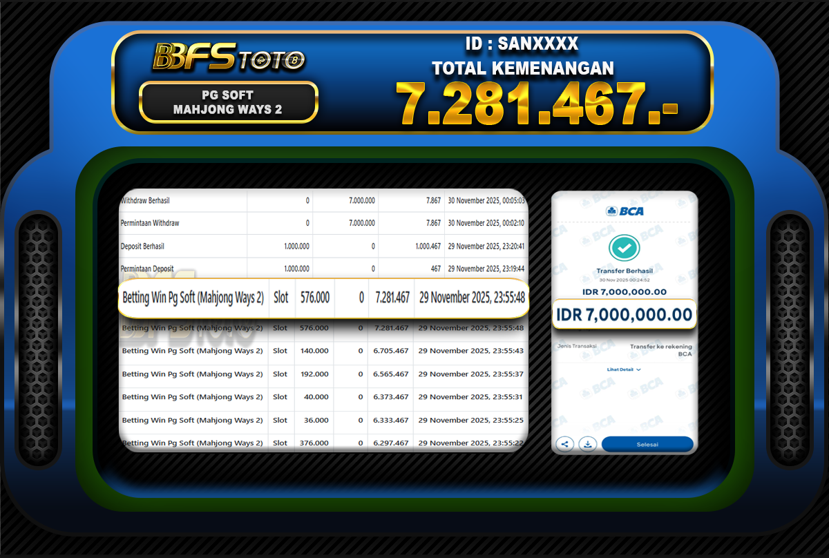 MAHJONG WAYS 2 – BUKTI JACKPOT SLOT BBFSTOTO