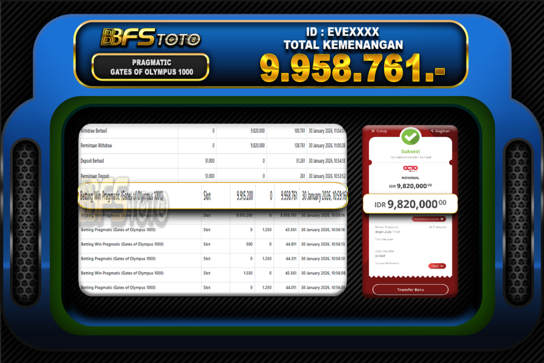 GATES OF OLYMPUS 1000 – BUKTI JACKPOT BBFSTOTO