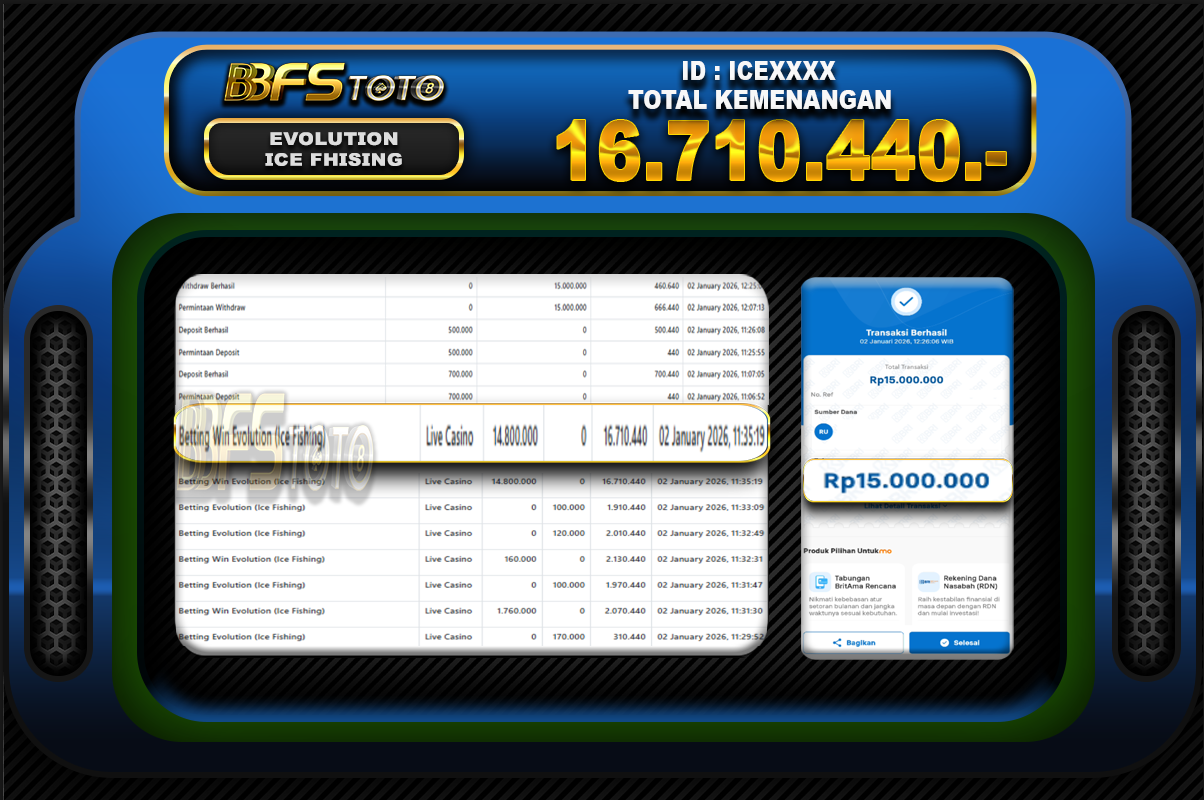 ICE FISHING – BUKTI JACKPOT SLOT BBFSTOTO