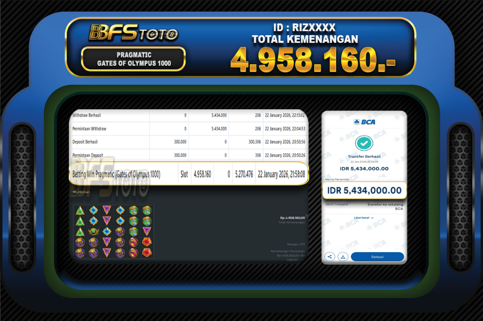 GATES OF OLYMPUS 1000 – BUKTI JACKPOT SLOT BBFSTOTO