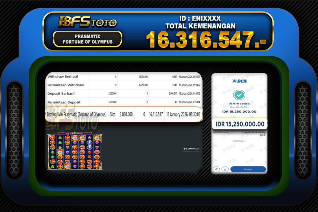 FORTUNE OF OLYMPUS – BLACK SCATTER – BUKTI JACKPOT BBFSTOTO