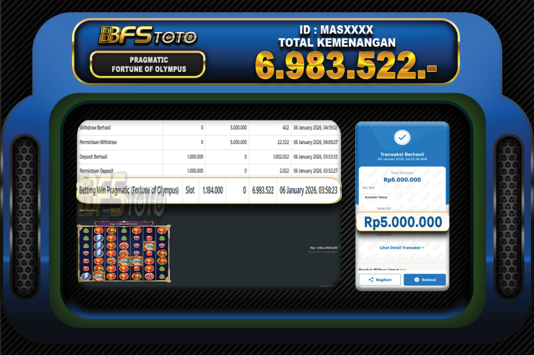 FORTUNE OF OLYMPUS – BLACK SCATTER – BUKTI JACKPOT BBFSTOTO