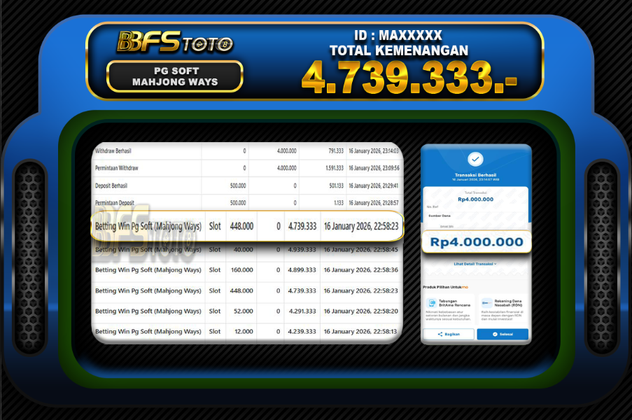 MAHJONG WAYS – BUKTI JACKPOT SLOT BBFSTOTO