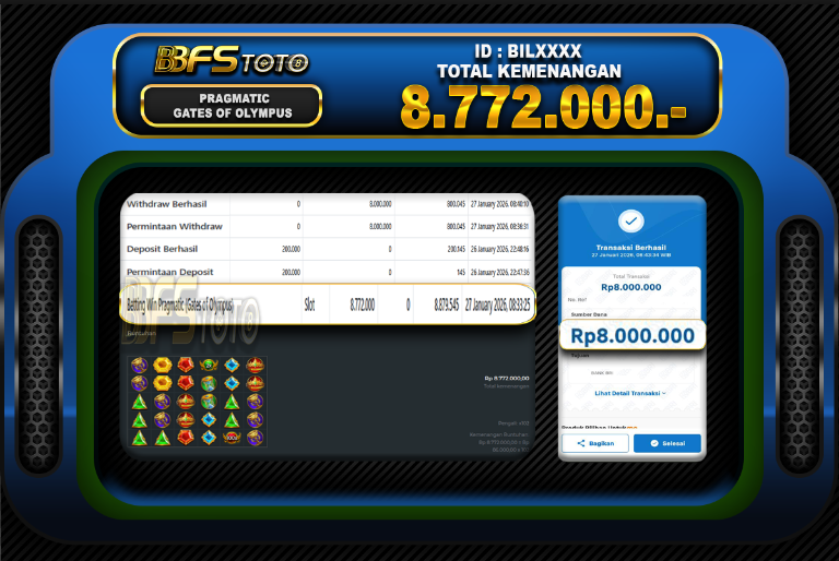 GATES OF OLYMPUS – BUKTI JACKPOT BBFSTOTO