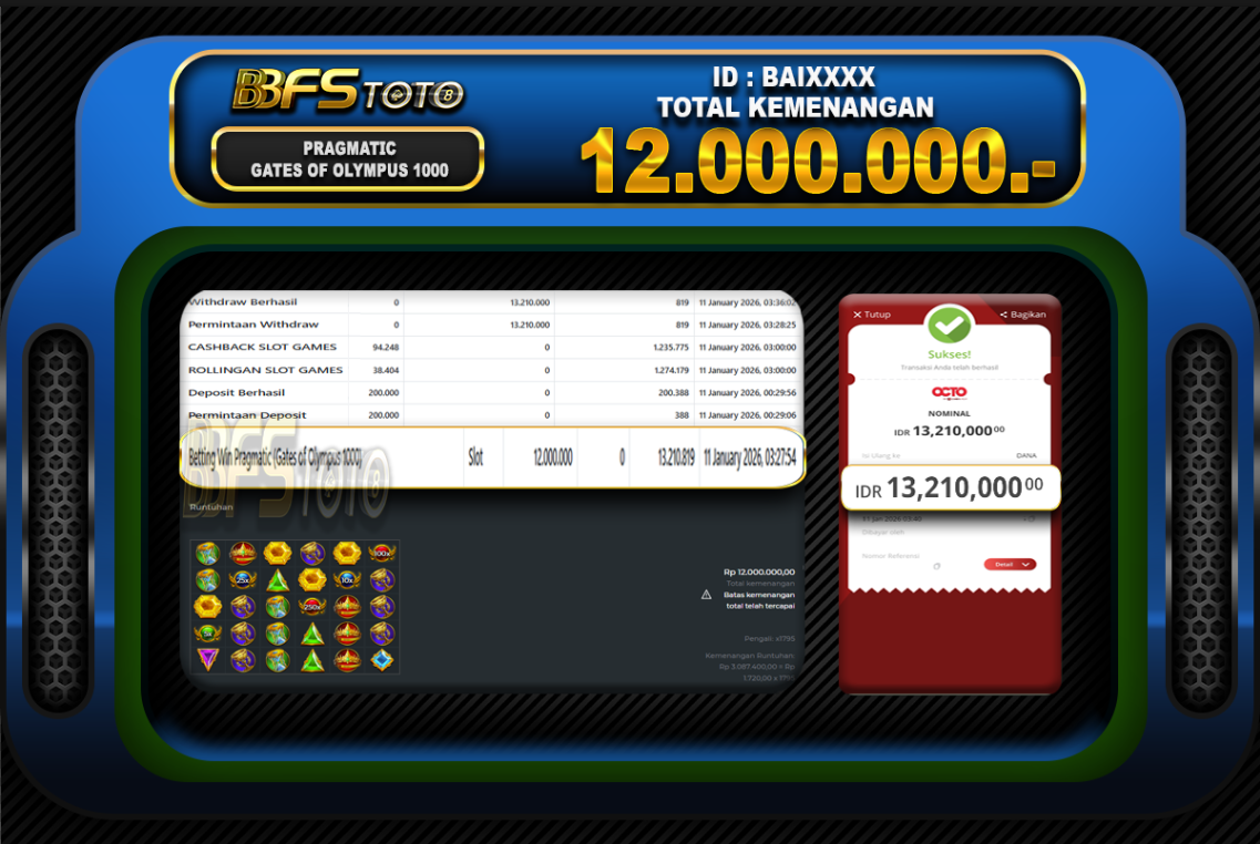 GATES OF OLYMPUS 1000 – BUKTI JACKPOT SLOT BBFSTOTO