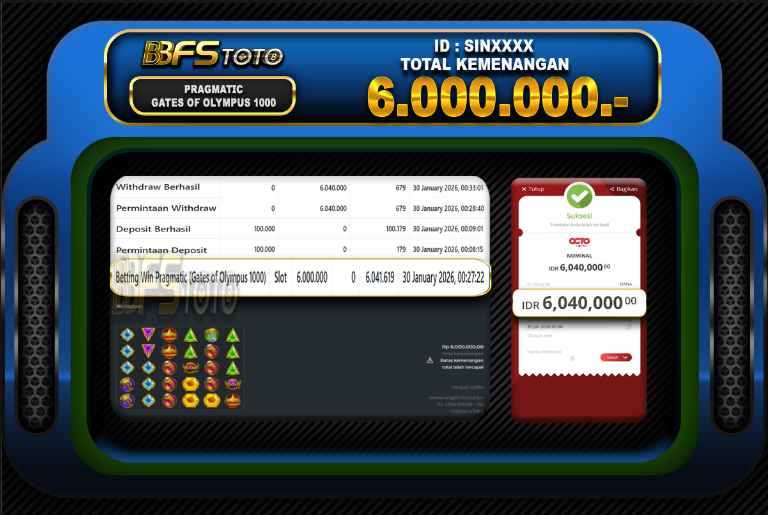 GATES OF OLYMPUS 1000 – BUKTI JACKPOT BBFSTOTO