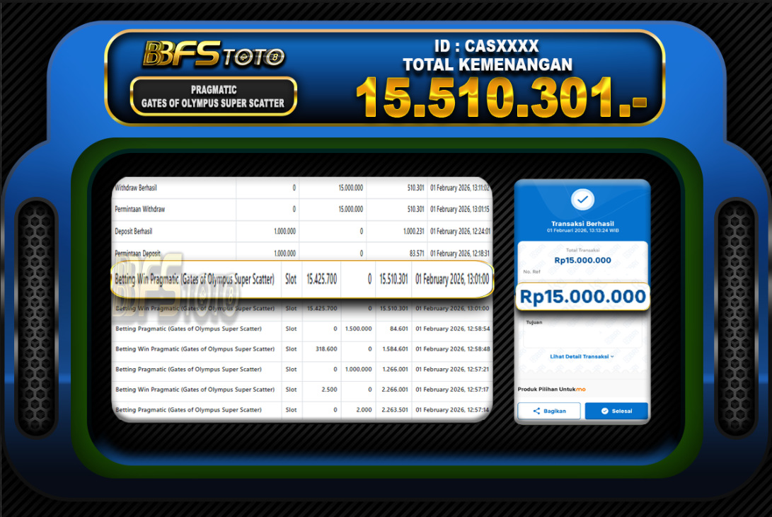 GATES OF OLYMPUS SUPER SCATTER – BUKTI JACKPOT BBFSTOTO