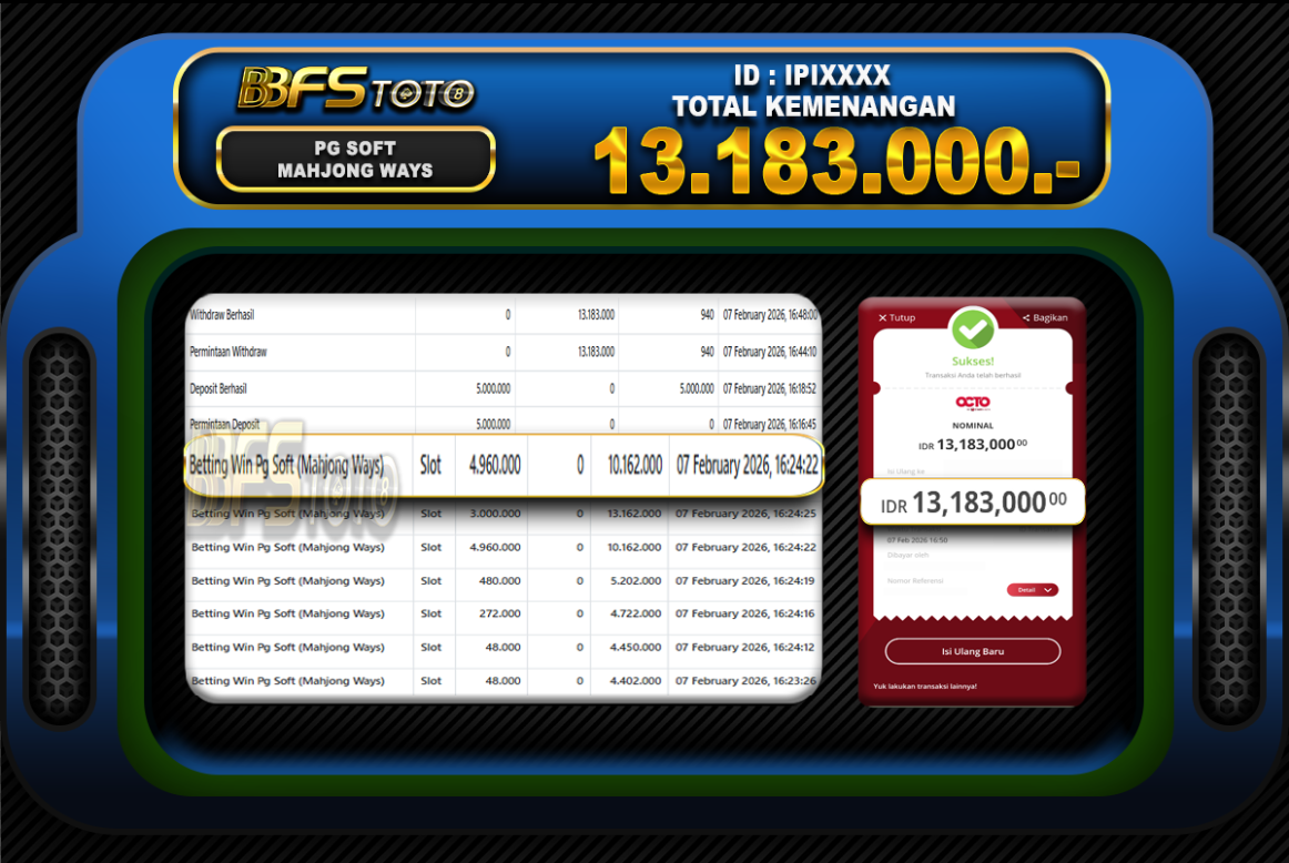 MAHJONG WAYS – BUKTI JACKPOT BBFSTOTO