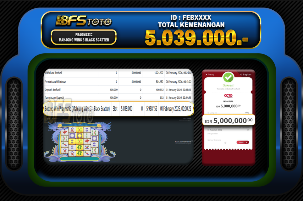 MAHJONG WINS 3 – BLACK SCATTER – BUKTI JACKPOT BBFSTOTO