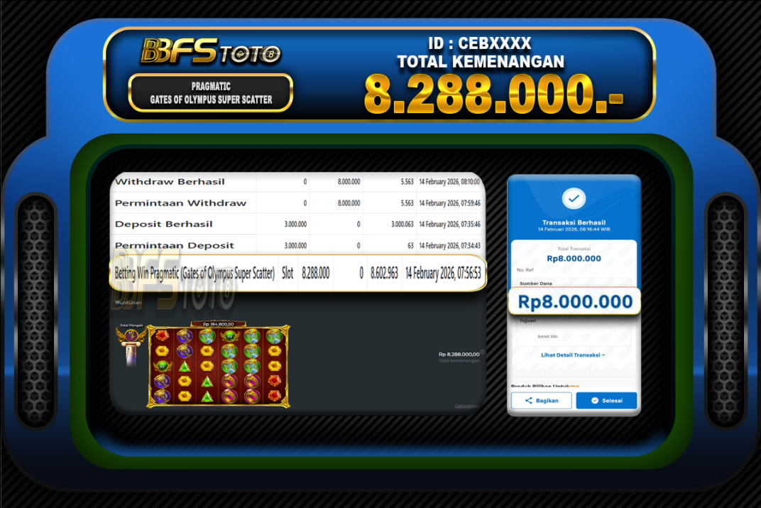 GATES OF OLYMPUS SUPER SCATTER – BUKTI JACKPOT BBFSTOTO