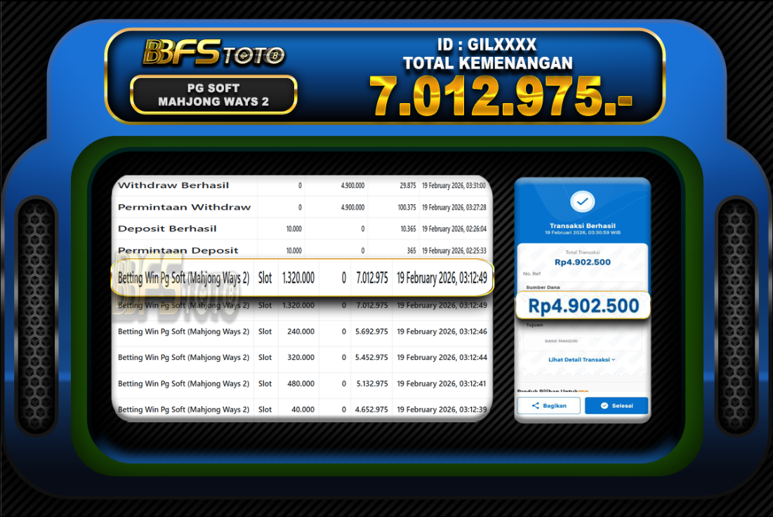 MAHJONG WAYS 2 – BUKTI JACKPOT SLOT BBFSTOTO