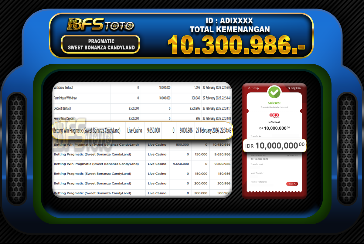 SWEET BONANZA CANDYLAND – BUKTI JACKPOT BBFSTOTO