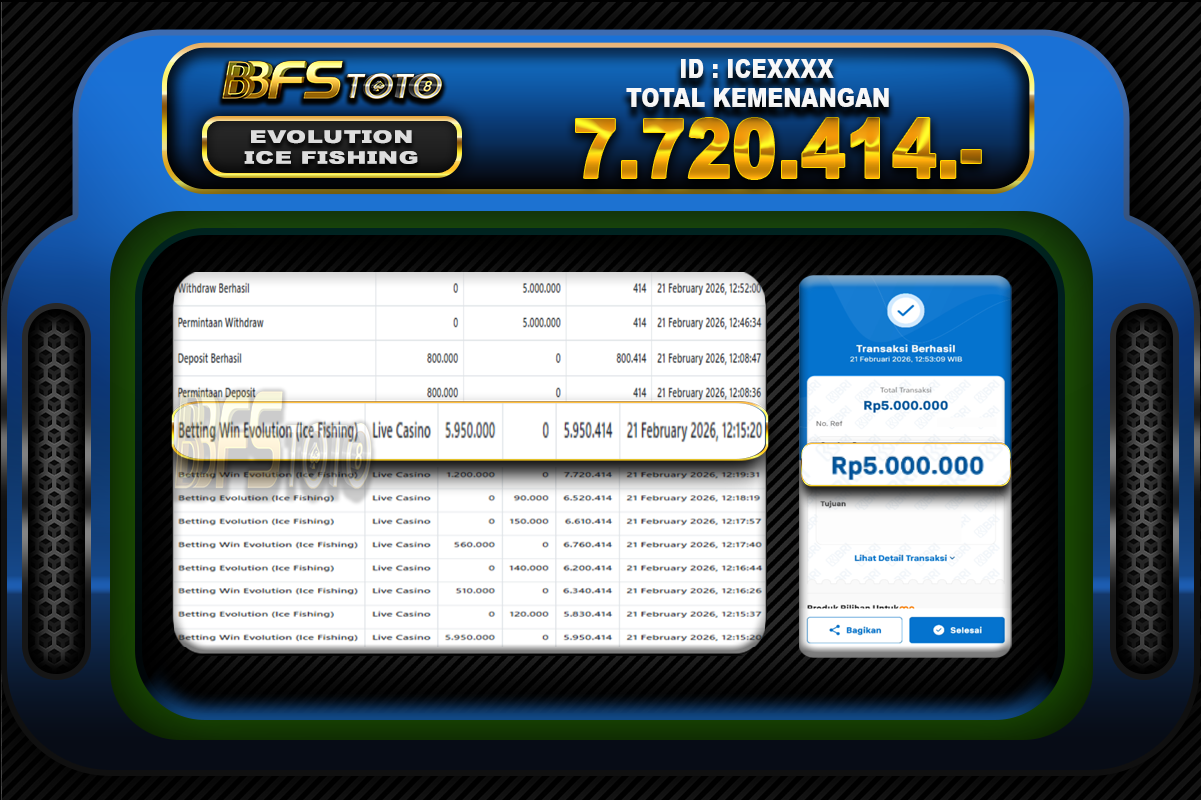 ICE FISHING – BUKTI JACKPOT SLOT BBFSTOTO